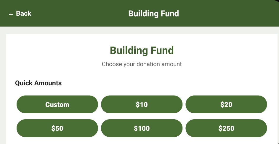 CharityRite donation amount screen